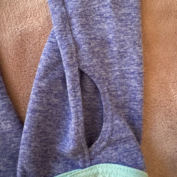 The North Face TNF Long Sleeve Hooded Base Layer Mint and Purple - Picture 2 of 7